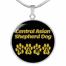 Central Asian Shepherd Dog Mama Circle Necklace Engraved 18k Gold 18-22&quot; Dog Own - £55.34 GBP