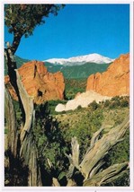 Colorado Postcard Pikes Peak From Mesa Overlooking Garden Of The Gods - £2.28 GBP