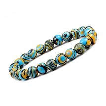 New Blue Malachite Natural Stone Bracelets Women Men Chakra Prayer Mala Buddhist - £8.08 GBP