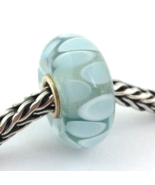Authentic Trollbeads Light Blue Shadow Glass Bead Charm 61407 New - $433.30 MXN