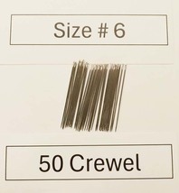 Size # 6 Crewel/Embroidery Needles Fifty (50) - £12.38 GBP