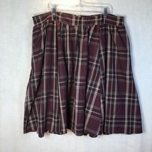 Torrid Size 22 Burgundy Plaid Flare Lined Skirt - £23.35 GBP
