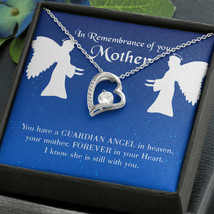 To Mom Remembrance Message Guardian Angel in Heaven Forever Necklace w Message  - £44.99 GBP+