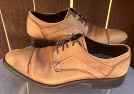 Men&#39;s Ecco Brown Leather Cap Toe Oxfords Dress/Business Shoes Size 9-9.5... - $80.00