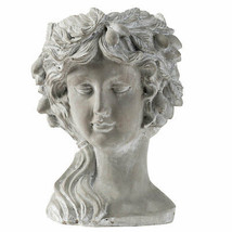 Goddess Bust Cement Pot Planter 8X9X11.5&quot; - £48.27 GBP