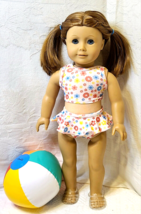 2-Piece Swim Suit Swimsuit TANKINI &amp; Beachball for 18&quot; American Girl Doll - £7.07 GBP