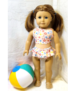 2-Piece Swim Suit Swimsuit TANKINI &amp; Beachball for 18&quot; American Girl Doll - £6.98 GBP