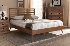 Trina Walnut Brown Queen Size Platform Bed - $413.00