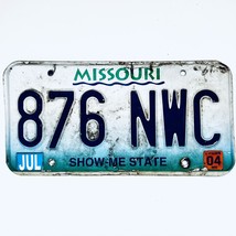 2004 United States Missouri Show Me State Passenger License Plate 876 NWC - £13.19 GBP