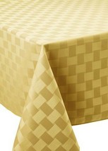 Reflections Straw Yellow Fabric Tablecloth 70&quot; Round Bardwil Spill Proof... - $28.91