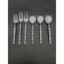 Set 6 Oneida Northland Stainless Floral Houston Fork &amp; Spoon Japan Disco... - $437.71 MXN