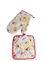 Disney Winnie The Pooh Oven Mitt &amp; Pot Holder - Honey, Bees, Red Yellow - $12.74