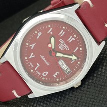 Vintage Refurbished Seiko 5 Auto 6309A Japan Mens Arabic Maroon Watch a276506-4 - $39.99