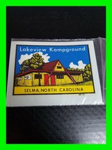 Original Vintage Genuine Camping Decal Lakeview Kampground KOA Selma N. Carolina - £12.01 GBP