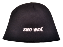 Sno-Way Black Knit Embroidered Winter Ski Hat Cap Skull Beanie - $9.46