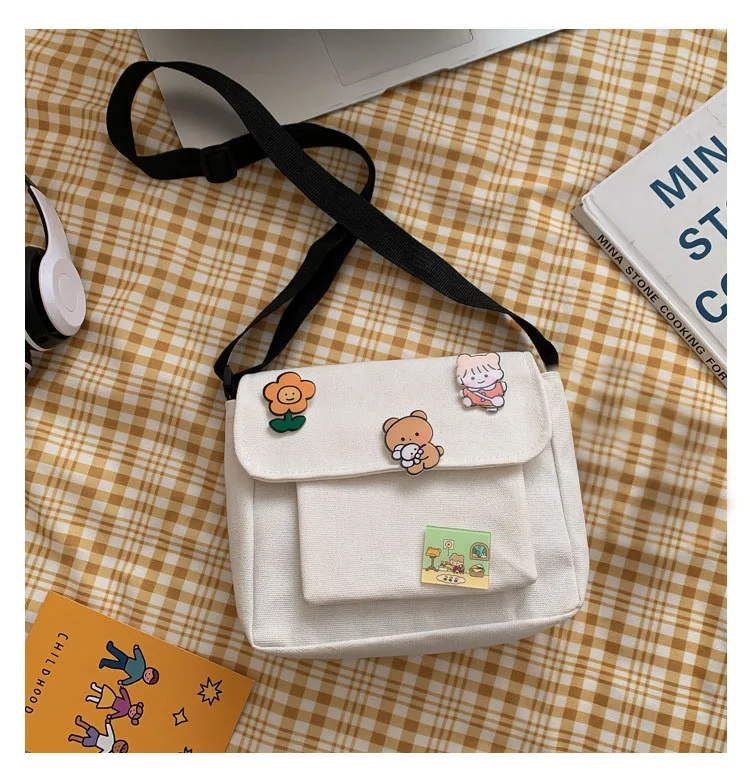 Cute Canvas Small Bag Female New Japanese Harajuku Diagonal Bag Wild Stu... - $19.28