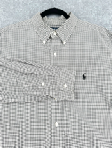Polo Ralph Lauren Gingham Button Down Shirt Black White Embroidered Pony - $32.66