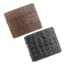 Men&#39;s Genuine Crocodile Leather Wallet Bifold Black Brown Tail Skin Money Card - £53.92 GBP