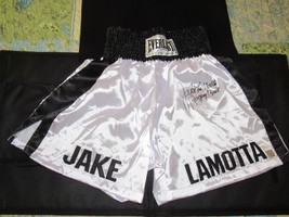 Jake Lamotta " Raging Bull" Boxing Champion Hof Signed Auto Everlast Trunks Jsa - £272.46 GBP