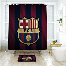 Barcelona FC 03 Shower Curtain Bath Mat Bathroom Waterproof Decorative - £18.16 GBP+