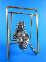 Vintage GEORGE GOOD Pewter Clown on brass swing Mint with Tag Taiwan 3.2... - $8.90