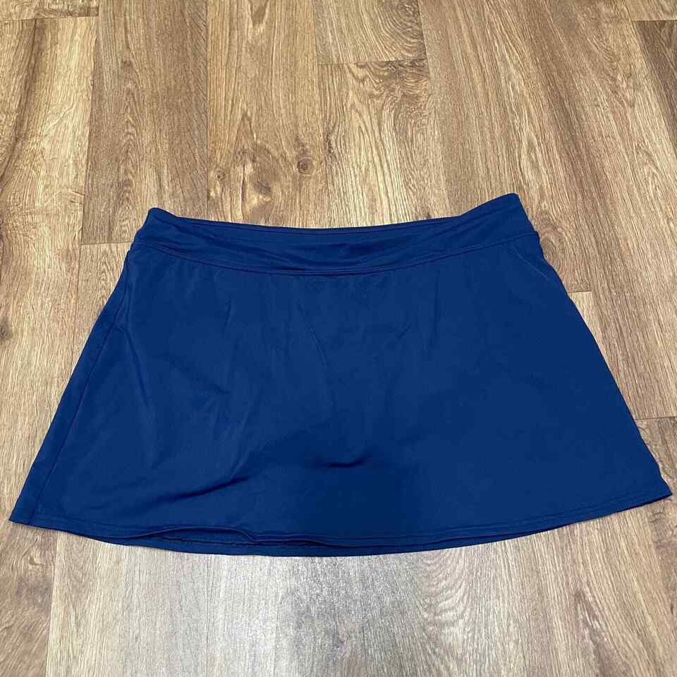 Primary image for Lands End Womens Solid Navy Blue Swim Skirt Bottom Attached Brief Size 14
