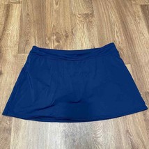 Lands End Womens Solid Navy Blue Swim Skirt Bottom Attached Brief Size 14 - £21.96 GBP
