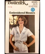 1970s Size 16 Bust 38 Embroidered Blouse Transfer Butterick 5525 Pattern... - £5.58 GBP