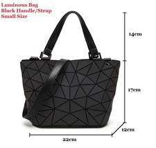 HOT Luminous Bag Women Geometry Tote Quilted Shoulder Crossbody Hologram Laser P - £39.66 GBP