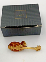 VTG AVON Lucite Celluloid Mandolin Banjo Musical Instrument Concert Brooch Pin - £22.41 GBP