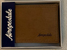 NEW! Men&#39;s Aeropostale Wallet Billfold Cognac Brown Original Gift Box - $12.73
