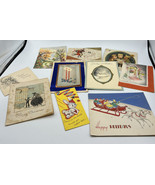 Cards 10 Holiday Greeting Cards Variety Styles Sizes Various Man. 1940-50s - £8.16 GBP