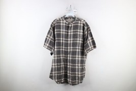 Vintage 90s Streetwear Mens XL Baggy Fit Band Collar Short Sleeve Button Shirt - £31.61 GBP