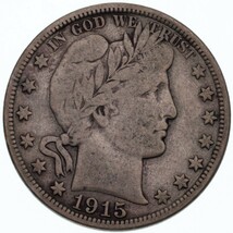 1915-D 50C Barber Half Dollar in Fine Condition, Natural Color, Full LIB... - $1,060.73 MXN