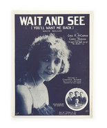 Wait And See / You’ll Want Me Back (1919) - Vintage Sheet Music - $17.72 CAD