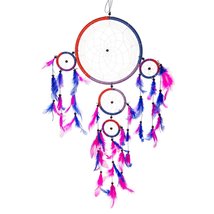 24&quot; Traditional Blue &amp; Magenta Dream Catcher with Feathers Wall or Car H... - £6.28 GBP