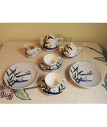 Made in Japan Children&#39;s Tea Set Glazed Small Vintage Ceramic Swan Lake ... - £48.64 GBP