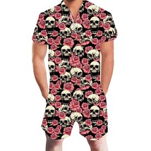 Funny 3d   Print Mens Romper Hawaiian Jumpsuit Summer Playsuit Overalls  Beachwe - £64.28 GBP