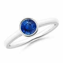 ANGARA Classic Round Blue Sapphire Solitaire Ring for Women in 14K Gold - £744.18 GBP
