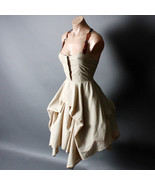 Brown Tan Western Costume Steampunk Victorian Suspender Gothic Dress S M... - $89.13 CAD