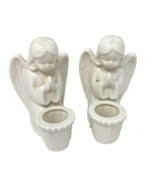 Vintage Colonial Candle Praying Angel Candle Holders White Japan Set of 2 - $18.99