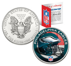 PHILADELPHIA EAGLES 1 Oz American Silver Eagle US Coin NFL OFFICIALLY LI... - $84.11