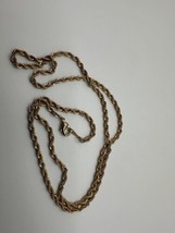 Vintage Gold Plated Rope Chain Necklace 24” X 3mm - £15.64 GBP