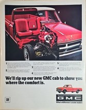 1968 Vintage Print Ad-General Motors GMC Trucks-Just Ripped up Cab-RED-VTG - $9.98