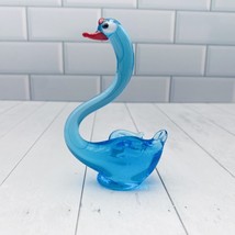 Mini Swan blue glass figurine - $180.68 MXN