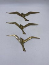 Vintage 3 Brass Flying Swallows Wall Hanging Made In India Birds NEED CLEANED - £37.68 GBP