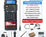 1/2PCS M-5R Walkie Talkie Air Band 3800Mah Battery Wireless Copy Frequen... - £88.85 GBP