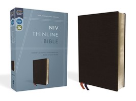 NIV, Thinline Bible, Bonded Leather, Black, Red Letter, Comfort Print [Bonded Le - £27.32 GBP