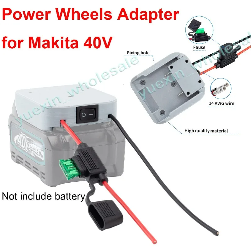 Power Wheels Adaptor for Makita 40V Li-ion Battery Power Mount Connector DIY Ada - £49.84 GBP