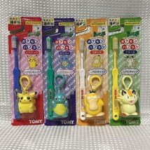Tomy Pokemon Vintage Toothbrush Lot of 4 Pikachu Psyduck Squirtle Meowth Figure - £95.00 GBP